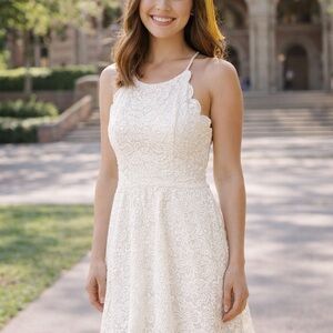 IZ Byer White Lace Mini Dress Size M | Graduation Bridal Shower Sweetheart dress